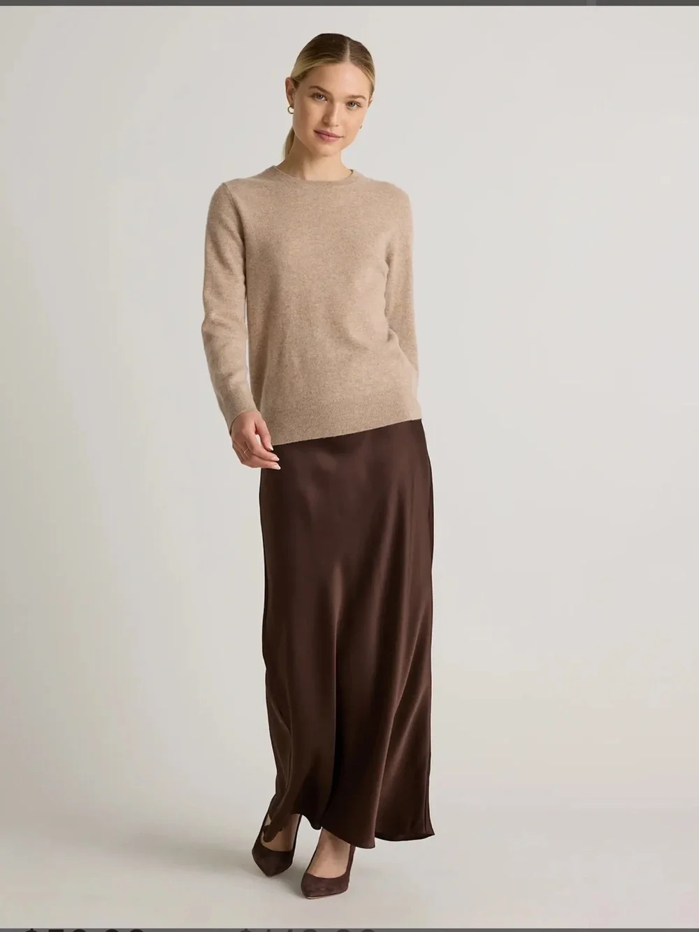 Quince Beige Crewneck Sweater